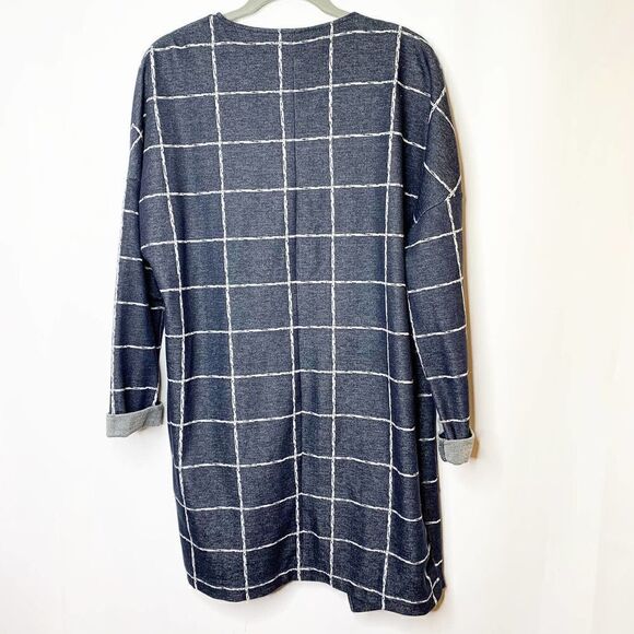 ASTR Blue Windowpane Open Front Blanket Jacket - Picture 6 of 6